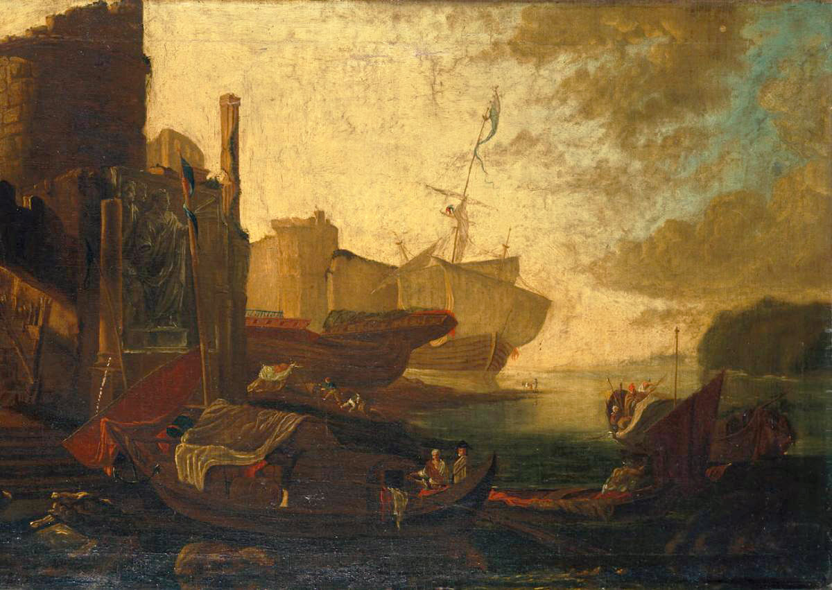 mediterranean harbour scene